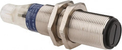 Telemecanique Sensors - 4 Pin M12 Connector, 0.6m Nominal Distance, Shock and Vibration Resistant, Diffused Photoelectric Sensor - 12 to 24 VDC, 500 Hz, Nickel Plated Brass, 2.99 Inch Long x 0.71 Inch Wide - Exact Tooling