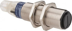 Telemecanique Sensors - 4 Pin M12 Connector, 0.6m Nominal Distance, Shock and Vibration Resistant, Diffused Photoelectric Sensor - 12 to 24 VDC, 500 Hz, Nickel Plated Brass, 2.99 Inch Long x 0.71 Inch Wide - Exact Tooling