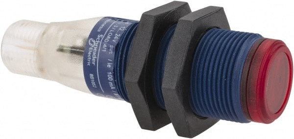 Telemecanique Sensors - 4 Pin M12 Connector, 2m Nominal Distance, Shock and Vibration Resistant, Polarized Retroreflective Photoelectric Sensor - 12 to 24 VDC, 500 Hz, PBT, 2.44 Inch Long x 0.71 Inch Wide - Exact Tooling