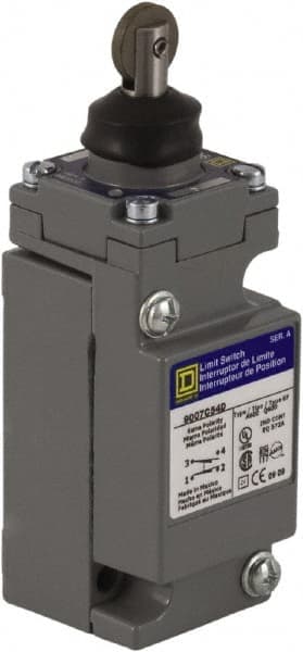 Square D - SPDT, NC/NO, 600 Volt Screw Terminal, Roller Plunger Actuator, General Purpose Limit Switch - 1, 2, 4, 6, 12, 13, 6P NEMA Rating, IP67 IPR Rating - Exact Tooling