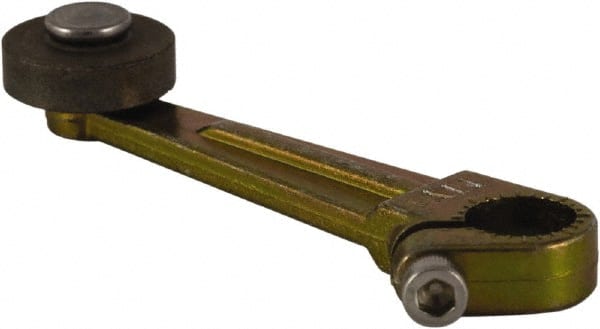 Square D - 2-1/2 Inch Long, 1/4 Inch Diameter, Cast Zinc Body, Limit Switch Operator - 1/4 Inch Face Width, Steel Roller, For Use with Limit Switches - Exact Tooling