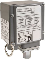 Square D - 4, 13 and 4X NEMA Rated, SPDT, 3 to 150 psi, Electromechanical Pressure and Level Switch - Fixed Pressure, 120 VAC at 6 Amp, 125 VDC at 0.22 Amp, 240 VAC at 3 Amp, 250 VDC at 0.27 Amp, 1/2 Inch Connector, Screw Terminal, For Use with 9012G - Exact Tooling
