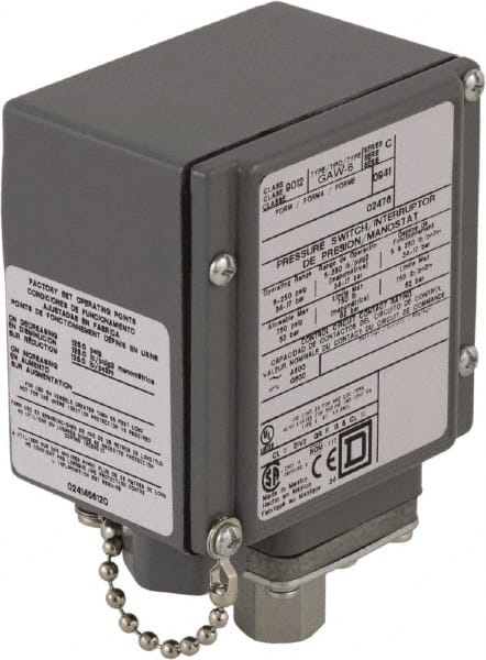 Square D - 4, 13 and 4X NEMA Rated, SPDT-DB, 5 to 250 psig, Electromechanical Pressure and Level Switch - Exact Tooling