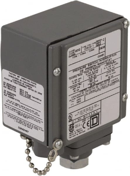 Square D - 4, 13 and 4X NEMA Rated, SPDT-DB, 13 to 425 psig, Electromechanical Pressure and Level Switch - Exact Tooling