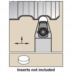 Kennametal - CRDN-MN, Neutral Cut, 0° Lead Angle, 25mm Shank Height x 25mm Shank Width, Negative Rake Indexable Turning Toolholder - 150mm OAL, RN..1204.. Insert Compatibility, Series MTS - Exact Tooling