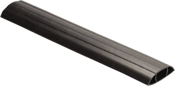 Hubbell Wiring Device-Kellems - 1 Channel, 5 Ft Long, 1-1/4" Max Compatible Cable Diam, Black PVC On Floor Cable Cover - 142.24mm Overall Width x 43.18mm Overall Height, 45.98mm Channel Width x 1-1/4" Channel Height - Exact Tooling