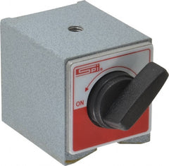 SPI - 2-1/4" Long x 2" Wide x 2-1/8" High Magnetic Indicator Base with On/Off Switch - 160 Lb Magnetic Pull - Exact Tooling