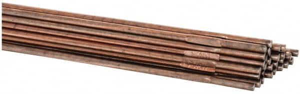 Welding Material - 36 Inch Long, 1/8 Inch Diameter, Copper Coated, Carbon Steel, TIG Welding and Brazing Rod - 10 Lb., Industry Specification ER70S6 - Exact Tooling