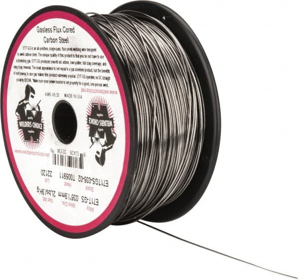 Welding Material - E71T-GS, 0.035 Inch Diameter, Flux Core, Gasless, MIG Welding Wire - 2 Lb. Roll - Exact Tooling