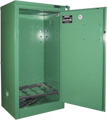 Securall Cabinets - 1 Door, Green Steel Standard Safety Cabinet for Flammable and Combustible Liquids - 46" High x 23" Wide x 18" Deep, Self Closing Door, 3 Point Key Lock, D, E Cylinder Capacity - Exact Tooling