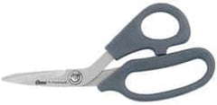 Clauss - 2" LOC, 7" OAL Titanium Shears - Ambidextrous, Offset Handle, For General Purpose Use - Exact Tooling