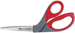Clauss - 3-1/2" LOC, 8" OAL Titanium Shears - Right Hand, Offset Handle, For General Purpose Use - Exact Tooling