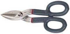 Clauss - 1-5/8" Length of Cut, Straight Pattern Tinner's Snip - 7" OAL, Nonslip Grip Handle, 20 AWG Steel Capacity - Exact Tooling