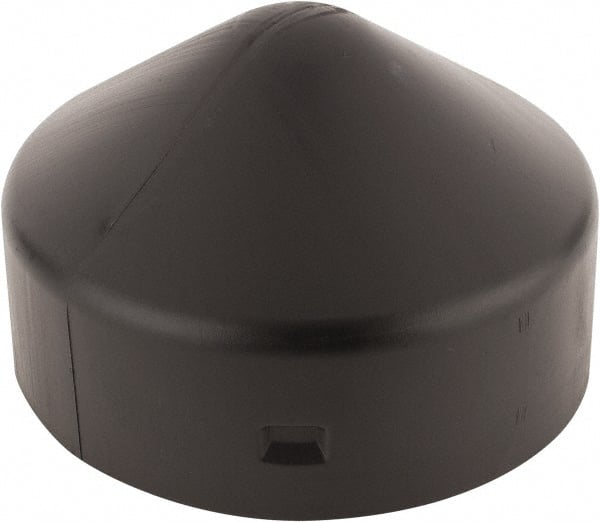 Eagle - 7-1/2" Wide x 7-1/2" Deep x 7-1/2" High, 6-5/8" Bollard Cap - Black, HDPE, 1 Lb, Smooth Surface - Exact Tooling