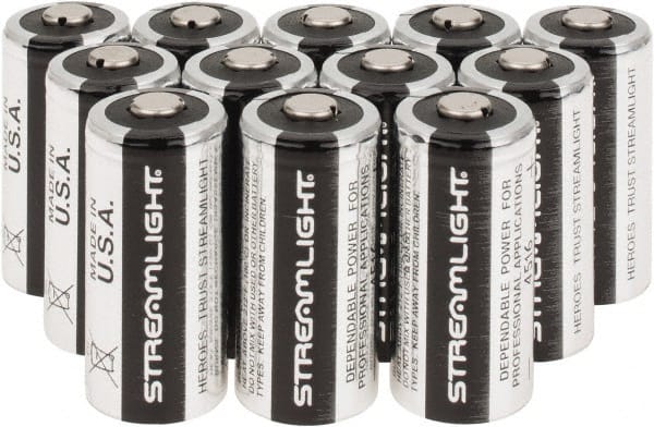 Streamlight - Size 123A, Lithium, 12 Pack, Standard Battery - 3 Volts - Exact Tooling