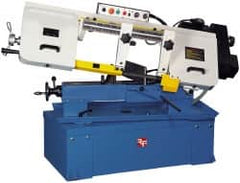Rong Fu - 10 x 17" Max Capacity, Manual Variable Speed Pulley Horizontal Bandsaw - 30 to 110 & 98 to 360 SFPM Blade Speed, 220 Volts, 45°, 2 hp, 3 Phase - Exact Tooling