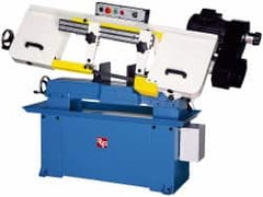 Rong Fu - 5 x 16" Max Capacity, Manual Variable Speed Pulley Horizontal Bandsaw - 95 to 402 SFPM Blade Speed, 110 Volts, 45°, 1.5 hp, 1 Phase - Exact Tooling