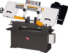 Rong Fu - 5 x 16" Max Capacity, Manual Step Pulley Horizontal Bandsaw - 114, 196, 288 & 377 SFPM Blade Speed, 110 Volts, 45°, 1.5 hp, 1 Phase - Exact Tooling