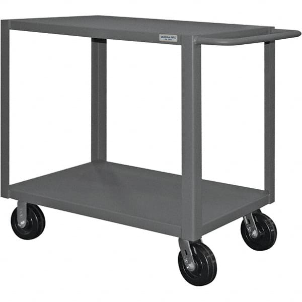 Durham - 4,000 Lb Capacity, 24" Wide x 36" Long x 37-1/2" High Heavy Duty Service Cart - 2 Shelf, Steel - Exact Tooling