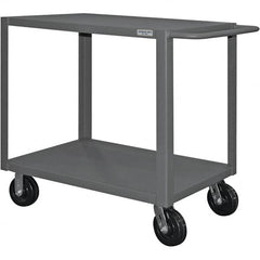 Durham - 4,000 Lb Capacity, 24" Wide x 48" Long x 37-1/2" High Heavy Duty Service Cart - 2 Shelf, Steel - Exact Tooling