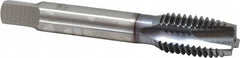 OSG - 5/8-11 UNC, 3 Flute, TiCN Finish, Vanadium High Speed Steel Spiral Point Tap - Plug Chamfer, Right Hand Thread, 3-13/16" OAL, 1-13/16" Thread Length, 0.48" Shank Diam, 3B Class of Fit - Exact Tooling