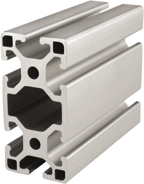 80/20 Inc. - 4 Meters Long x 40 mm Wide x 80 mm Deep, T-Slotted Aluminum Extrusion - Clear Anodized Finish - Exact Tooling