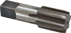 Hertel - 1-5/8 - 12 UNS 6 Flute Bright Finish High Speed Steel Straight Flute Standard Hand Tap - Plug, Right Hand Thread, 5" OAL, 2" Thread Length, H6 Limit - Exact Tooling
