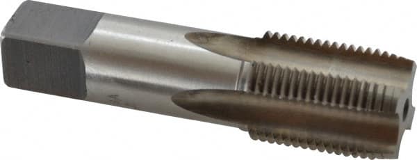 Hertel - 1-1/16 - 12 UNS 4 Flute Bright Finish High Speed Steel Straight Flute Standard Hand Tap - Plug, Right Hand Thread, 4" OAL, 1-1/2" Thread Length, H4 Limit, Through Coolant - Exact Tooling