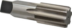 Hertel - 2-3/4 - 8 UNS 6 Flute Bright Finish High Speed Steel Straight Flute Standard Hand Tap - Bottoming, Right Hand Thread, 9-1/4" OAL, 4" Thread Length, H8 Limit - Exact Tooling