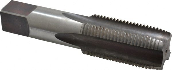 Hertel - 1-1/2 - 8 UNS 4 Flute Bright Finish High Speed Steel Straight Flute Standard Hand Tap - Plug, Right Hand Thread, 6-3/8" OAL, 3" Thread Length, H5 Limit - Exact Tooling