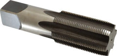 Hertel - 2-3/8 - 8 UNS 6 Flute Bright Finish High Speed Steel Straight Flute Standard Hand Tap - Plug, Right Hand Thread, 8-1/2" OAL, 4" Thread Length, H6 Limit - Exact Tooling
