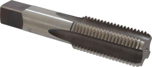 Hertel - 1-1/4 - 8 UNS 4 Flute Bright Finish High Speed Steel Straight Flute Standard Hand Tap - Bottoming, Right Hand Thread, 5-3/4" OAL, 2-9/16" Thread Length, H5 Limit, Through Coolant - Exact Tooling