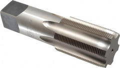 Hertel - 2-3/4 - 8 UNS 6 Flute Bright Finish High Speed Steel Straight Flute Standard Hand Tap - Plug, Right Hand Thread, 9-1/4" OAL, 4" Thread Length, H8 Limit, Through Coolant - Exact Tooling