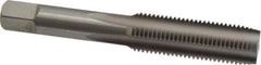 Hertel - M14x1.50 Metric Fine 4 Flute Bright Finish High Speed Steel Straight Flute Standard Hand Tap - Plug, Left Hand Thread, 3-19/32" OAL, D6 Limit - Exact Tooling