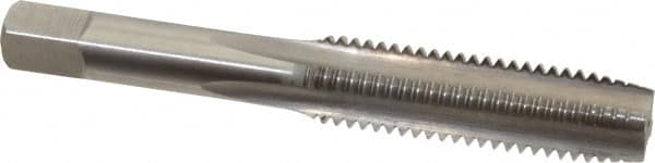 Hertel - M12x1.75 Metric Coarse 6H 4 Flute Bright Finish High Speed Steel Straight Flute Standard Hand Tap - Plug, Left Hand Thread, 3-3/8" OAL, D6 Limit - Exact Tooling