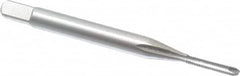 Hertel - #0-80 UNF, 2 Flute, Bright Finish, High Speed Steel Spiral Point Tap - Bottoming Chamfer, Right Hand Thread, 1-5/8" OAL, 5/16" Thread Length, 3B Class of Fit - Exact Tooling