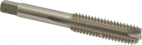 Hertel - 7/16-14 UNC, 3 Flute, Bright Finish, High Speed Steel Spiral Point Tap - Bottoming Chamfer, Right Hand Thread, 3-5/32" OAL, 1-7/16" Thread Length - Exact Tooling
