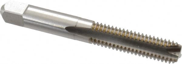 Hertel - 3/8-16 UNC, 3 Flute, Bright Finish, High Speed Steel Spiral Point Tap - Bottoming Chamfer, Right Hand Thread, 2-15/16" OAL, 1-1/4" Thread Length, 3B Class of Fit - Exact Tooling