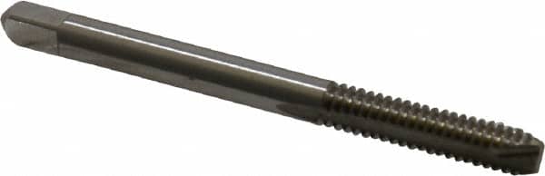 Hertel - #10-24 UNC, 2 Flute, Bright Finish, High Speed Steel Spiral Point Tap - Bottoming Chamfer, Right Hand Thread, 2-3/8" OAL, 7/8" Thread Length, 2B/3B Class of Fit - Exact Tooling