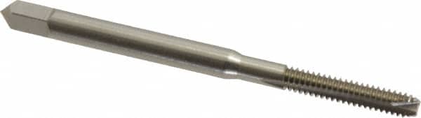 Hertel - #4-40 UNC, 2 Flute, Bright Finish, High Speed Steel Spiral Point Tap - Bottoming Chamfer, Right Hand Thread, 1-7/8" OAL, 9/16" Thread Length, 2B/3B Class of Fit - Exact Tooling
