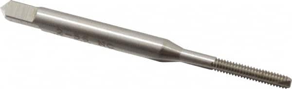 Hertel - #2-56 UNC, 2 Flute, Bright Finish, High Speed Steel Spiral Point Tap - Bottoming Chamfer, Right Hand Thread, 1-3/4" OAL, 7/16" Thread Length, 2B Class of Fit - Exact Tooling
