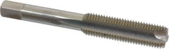 Hertel - 7/16-20 UNF, 3 Flute, Bright Finish, High Speed Steel Spiral Point Tap - Bottoming Chamfer, Right Hand Thread, 3-5/32" OAL, 1-7/16" Thread Length - Exact Tooling
