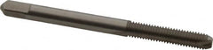 Hertel - #10-32 UNF, 2 Flute, Bright Finish, High Speed Steel Spiral Point Tap - Bottoming Chamfer, Right Hand Thread, 2-3/8" OAL, 7/8" Thread Length, 3B Class of Fit - Exact Tooling