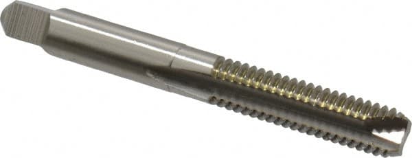 Hertel - 5/16-18 UNC, 2 Flute, Bright Finish, High Speed Steel Spiral Point Tap - Bottoming Chamfer, Right Hand Thread, 2-23/32" OAL, 1-1/8" Thread Length, 3B Class of Fit - Exact Tooling