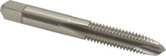 Hertel - 3/8-16 UNC, 3 Flute, Bright Finish, High Speed Steel Spiral Point Tap - Plug Chamfer, Left Hand Thread, 2-15/16" OAL, 3B Class of Fit - Exact Tooling