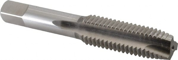 Hertel - 5/8-11 UNC, 3 Flute, Bright Finish, High Speed Steel Spiral Point Tap - Plug Chamfer, Left Hand Thread, 3-13/16" OAL, 3B Class of Fit - Exact Tooling