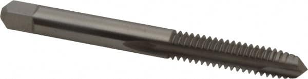 Hertel - 1/4-20 UNC, 2 Flute, Bright Finish, High Speed Steel Spiral Point Tap - Plug Chamfer, Left Hand Thread, 2-1/2" OAL, 3B Class of Fit - Exact Tooling
