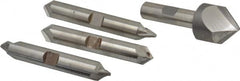 Hertel - 4 Piece 1" Cutter Head Diam, Cobalt Chamfer Mill Set - Exact Tooling