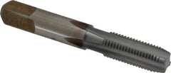 Hertel - 1/16-27 NPS Thread, 4 Flute Standard Pipe Tap - 2-1/8" OAL, 11/16" Thread Length, 5/16" Shank Diam, Chrome Finish, High Speed Steel - Exact Tooling