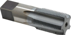 Hertel - 3/4-14 NPS Thread, 5 Flute Standard Pipe Tap - 3-1/4" OAL, 1-3/8" Thread Length, 29/32" Shank Diam, Chrome Finish, High Speed Steel - Exact Tooling